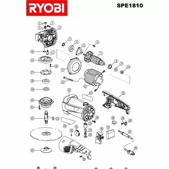 Ryobi SPE1810 Spare Parts List Type: 1000045061